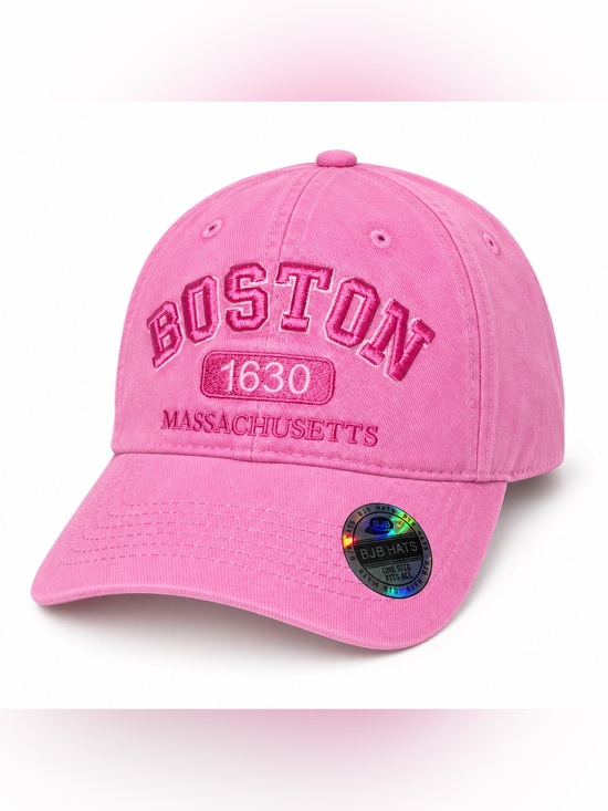 BJB Hats Accessories - Women's Pink 'Boston 1630' Embroidered Baseball Cap